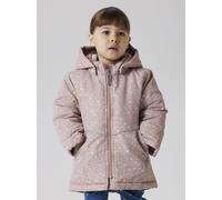 Outdoorjacke NAME IT "NMFMAXI PA JACKET AOP NOOS", Jungen, Gr. 86, woodrose aop:flower, Web, Obermaterial: 100% Polyester, bedruckt, ca. Mitte Oberschenkel, Jacken Outdoorjacke, mit dekorativen und re