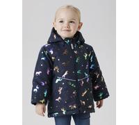 Outdoorjacke NAME IT "NMFMAXI PA JACKET FOIL AOP NOOS", Jungen, Gr. 92, schwarz sapphire aop:unicorn, Web, Obermaterial: 100% Polyester, bedruckt, ca. Mitte Oberschenkel, Jacken Outdoorjacke, mit deko
