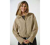 Outdoorjacke ONLY "ONLBEALO HOOD JACKET OTW NOOS", Damen, Gr. L, humus detail:silber trim, Web, Obermaterial: 100% Nylon, unifarben, regular fit hüftlang, Jacken Outdoorjacke, mit Kapuze (84858918-L)