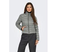 Outdoorjacke ONLY "ONLTAHIA LW QUILTED JACKET OTW NOOS", Damen, Gr. M, grau (castor gray), Web, Obermaterial: 100% Nylon, unifarben, regular fit kurz, eingefasste Kante, Jacken Outdoorjacke (14298902-