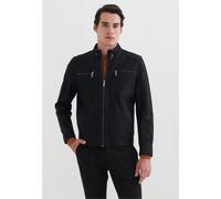 Outdoorjacke PIERRE CARDIN, Damen, Gr. L, schwarz, 100% Polyester, unifarben, normal, Jacken Outdoorjacke, im angesagten Biker-Look (93094800-L) schwarz