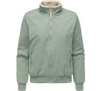 Outdoorjacke RAGWEAR "Coogie YOUMODO", Damen, Gr. XS (34), graugrün, Obermaterial: 68% Baumwolle, 32% Nylon; Innenfutter: 100% Polyester; Wattierung: 100% Polyester, gerade hüftbedeckend, hoch geschlo