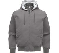 Outdoorjacke RAGWEAR "Crusien Hood YOUMODO", Gr. M (50), grau, Obermaterial: 65% Baumwolle, 35% Polyester; Innenfutter: 100% Baumwolle; Ärmelfutter: 100% Polyester, gerade hüftbedeckend, hoch geschlos