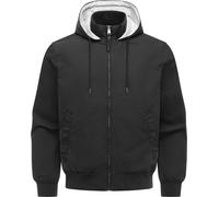 Outdoorjacke RAGWEAR "Crusien Hood YOUMODO", Gr. XL (54), schwarz, Obermaterial: 65% Baumwolle, 35% Polyester; Innenfutter: 100% Baumwolle; Ärmelfutter: 100% Polyester, gerade hüftbedeckend, hoch gesc