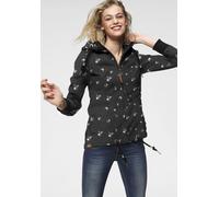 Outdoorjacke RAGWEAR "DANKA", Damen, Gr. XXL (44), schwarz, Web, Obermaterial: 100% Polyester. Futter: 100% Polyester, bedruckt, gemustert, kontrastfarbene Details, mehrfarbig, figurbetont hüftbedecke