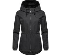 Ragwear wasserdichte Damen Übergangsjacke leichte kurze Funktionsjacke mit Kapuze Dankka Tech YOUMODO Black Gr. 4XL