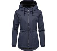 Ragwear wasserdichte Damen Übergangsjacke leichte kurze Funktionsjacke mit Kapuze Dankka Tech YOUMODO Navy Gr. 5XL