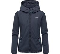 Outdoorjacke RAGWEAR "Dizzie A YOUMODO", Damen, Gr. L (40), navy, Material: 68% Baumwolle, 32% Nylon, regular fit hüftbedeckend, hoch geschlossener Ausschnitt, Ärmel ohne Ärmelschlitz elastischer Bund