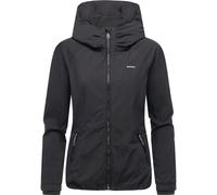 Outdoorjacke RAGWEAR "Dizzie A YOUMODO", Damen, Gr. L (40), schwarz, Material: 68% Baumwolle, 32% Nylon, regular fit hüftbedeckend, hoch geschlossener Ausschnitt, Ärmel ohne Ärmelschlitz elastischer B