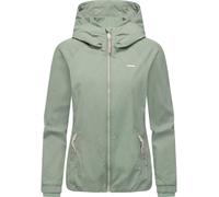 Outdoorjacke RAGWEAR "Dizzie A YOUMODO", Damen, Gr. S (36), grün, Material: 68% Baumwolle, 32% Nylon, regular fit hüftbedeckend, hoch geschlossener Ausschnitt, Ärmel ohne Ärmelschlitz elastischer Bund