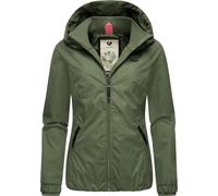 Ragwear Damen wasserdichte Übergangsjacke leichte Jacke kurz mit Kapuze Dizzie Intl Dark Olive024 Gr. XS