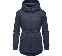 Ragwear leichte Damen Übergangsjacke kurz Regenjacke wasserdicht (Wassersäule 11.000 mm) atmungsaktive Outdoor-Jacke mit Kapuze Dowey Tech YOUMODO Navy Gr. M