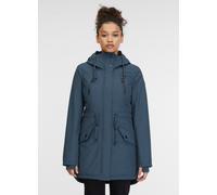 Outdoorjacke RAGWEAR "ELSIEN", Damen, Gr. L (40), blau (night blau), Web, Obermaterial: 100% Polyester, unifarben, ca. Mitte Oberschenkel, Strickbündchen, Jacken Outdoorjacke, wasserabweisender Überga