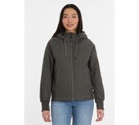 Outdoorjacke RAGWEAR "LUMIE WARM", Damen, Gr. L, grau (stone grau), Web, Obermaterial: 65% Polyester, 35% Baumwolle, unifarben, hüftlang, elastischer Bund, Jacken Outdoorjacke, Reißverschluss mit Kinn