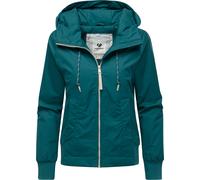 Outdoorjacke RAGWEAR "Lumie YOUMODO", Damen, Gr. M (38), petrol, Obermaterial: 65% Polyester, 35% Baumwolle; Innenfutter: 100% Polyester; Wattierung: 100% Polyester, lässig geschnitten hüftlang, hoch