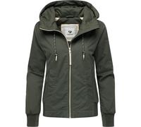 Outdoorjacke RAGWEAR "Lumie YOUMODO", Damen, Gr. XS (34), olivgrün, Obermaterial: 65% Polyester, 35% Baumwolle. Innenfutter: 100% Polyester. Wattierung: 100% Polyester, lässig geschnitten hüftlang, ho
