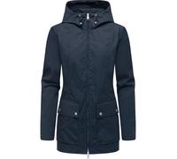 Outdoorjacke RAGWEAR "Monadetta A", Damen, Gr. L (40), blau (navy), Obermaterial: 65% Polyester, 35% Baumwolle, Innenfutter: 100% Polyester, casual, A-Linie Po-bedeckend, hoch geschlossener Ausschnitt