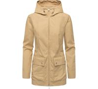 Outdoorjacke RAGWEAR "Monadetta A", Damen, Gr. S (36), beige (sand), Obermaterial: 65% Polyester, 35% Baumwolle, Innenfutter: 100% Polyester, casual, A-Linie Po-bedeckend, hoch geschlossener Ausschnit
