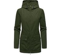 Outdoorjacke RAGWEAR "Monadetta A", Damen, Gr. XL (42), grün (olivgrün), Obermaterial: 65% Polyester, 35% Baumwolle, Innenfutter: 100% Polyester, casual, A-Linie Po-bedeckend, hoch geschlossener Aussc