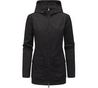 Ragwear Damen leichte Übergangsjacke Kurze Herbstjacke mit Kapuze Monadetta B YOUMODO Black Gr. XS