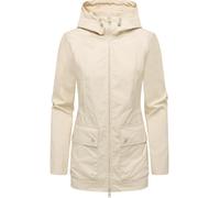 Outdoorjacke RAGWEAR "Monadetta A", Damen, Gr. XXXL (46), beige (ecru), Obermaterial: 65% Polyester, 35% Baumwolle, Innenfutter: 100% Polyester, casual, A-Linie Po-bedeckend, hoch geschlossener Aussch