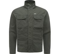Outdoorjacke RAGWEAR "Murpho", Herren, Gr. L (52), grün (schwarz olive), Material: 72% Baumwolle, 28% Nylon, gerade hüftbedeckend, hoch geschlossener Ausschnitt, mit Knopf,verstellbar,Ärmel mit Ärmels