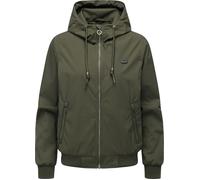 Outdoorjacke RAGWEAR "Nuggeta Summer YOUMODO", Damen, Gr. XS (34), olivgrün, Obermaterial: 100% Polyester; Innenfutter: 100% Polyester, lässig geschnitten hüftlang, hoch geschlossener Ausschnitt, Ärme