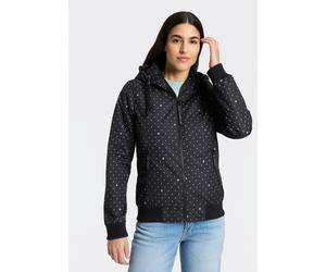 Outdoorjacke RAGWEAR "NUGGIE DOTS O", Damen, Gr. XS, schwarz, Web, Obermaterial: 100% Polyester, gepunktet, hüftlang, Jacken Outdoorjacke, aus Polyester, hüftlange Passform, hochschließender Kragen (4