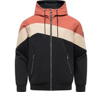Outdoorjacke RAGWEAR "Stewie Block YOUMODO", Herren, Gr. XXXL (58), schwarz (terracotta), Obermaterial: 100% Polyester. Futter: 100% Polyester, gerade hüftbedeckend, Ärmel ohne Ärmelschlitz Rippstrick