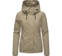 Ragwear Damen leichte wasserdichte und atmungsaktive Übergangsjacke Sommerjacke kurz mit Verstellbarer Kapuze mit feiner Rillenstruktur Sunniva B YOUMODO Dusty Olive Gr. L
