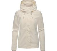 Ragwear Damen leichte wasserdichte und atmungsaktive Übergangsjacke Sommerjacke kurz mit Verstellbarer Kapuze mit feiner Rillenstruktur Sunniva B YOUMODO Ivory Gr. M