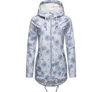 Outdoorjacke RAGWEAR "Zuzka Flower", Damen, Gr. L (40), blau (hellblau), Außenmaterial: 100% Polyester; Innenfutter: 100% Polyester, tailliert Po-bedeckend, Ärmel ohne Ärmelschlitz normaler Saum mit D