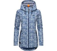 Outdoorjacke RAGWEAR "Zuzka Ikat", Damen, Gr. L (40), blau (indigo), Außenmaterial: 100% Polyester; Innenfutter: 100% Polyester, tailliert Po-bedeckend, hoch geschlossener Ausschnitt, mit Knöpfen,Ärme