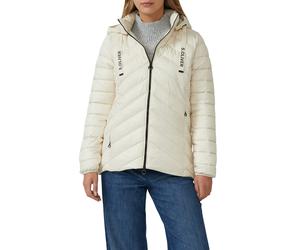 Outdoorjacke S.OLIVER, Damen, Gr. 40, cream, Steppware, Obermaterial: 100% Polyester. Futter: 100% Polyester, unifarben, slim fit normal, elastischer Bund, Jacken Outdoorjacke, mit abnehmbarer Kapuze