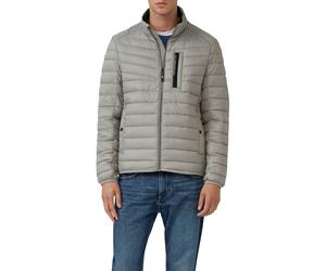 Outdoorjacke S.OLIVER, Herren, Gr. M, dk beige, Steppware, Obermaterial: 100% Polyester, unifarben, regular fit taillenbedeckt, elastischer Bund, Jacken Outdoorjacke, mit sportiven Kontrastdetails (77