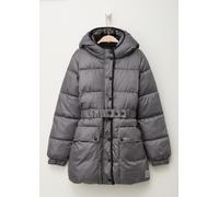 Outdoorjacke S.OLIVER JUNIOR, Mädchen, Gr. L (158/164), grau (shiny grau), Steppware, Obermaterial: 100% Polyester, unifarben, regular fit Po-bedeckend, ohne Ausschnitt, elastischer Bund, Jacken Outdo