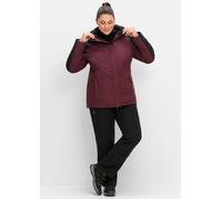 Outdoorjacke SHEEGO, Damen, Gr. 40, rot (bordeaux, schwarz), 94% Polyester, 6% Elasthan, Wattierung:100% Polyester, gemustert, mehrfarbig, Jacken Outdoorjacke (55252114-40) bordeaux, schwarz