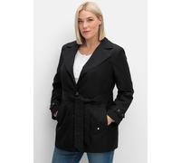 Outdoorjacke SHEEGO, Damen, Gr. 48, schwarz, 64% Baumwolle, 36% Polyester, unifarben, Jacken Outdoorjacke (77767246-48) schwarz