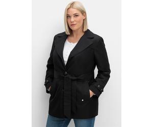 Outdoorjacke SHEEGO, Damen, Gr. 52, schwarz, 64% Baumwolle, 36% Polyester, unifarben, Jacken Outdoorjacke (77767246-52) schwarz