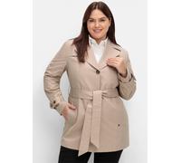 Outdoorjacke SHEEGO, Damen, Gr. 54, grau (softtaupe), 64% Baumwolle, 36% Polyester, unifarben, Jacken Outdoorjacke (69215441-54) softtaupe