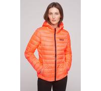 SOCCX Damen Leichte Steppjacke mit Kapuze Neon Orange M