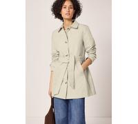 Outdoorjacke STREET ONE, Damen, Gr. 42, powder beige, Web, 69% Baumwolle, 31% Polyester, unifarben, normal ca. Mitte Oberschenkel, V-Ausschnitt, abgesteppt, Jacken Outdoorjacke, im soften Baumwoll-Mix