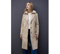 Outdoorjacke STREET ONE, Damen, Gr. 42, soft sand meliert, Web, Obermaterial: 100% Polyester. Futter: 100% Polyester. Wattierung: 70% Polyester (REPREVE), 30% Polyester, meliert, regular fit knielang,