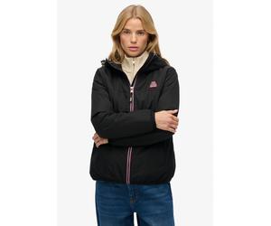 Outdoorjacke SUPERDRY "ESSENTIAL TRI WINDBREAKER JKT", Damen, Gr. L, schwarz, Web, Obermaterial: 100% Polyester, unifarben, loose fit normal, Jacken Outdoorjacke, Loose Fit, mit hochschließendem Krage