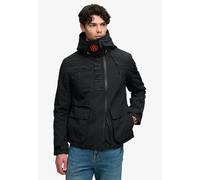Outdoorjacke SUPERDRY "HOOD ULTIMATE EMB WINBREAKER", Herren, Gr. L, schwarz, pop, Web, Obermaterial: 100% Polyester, unifarben, regular fit normal, mit Klettverschluss, Jacken Outdoorjacke, Kunstfase