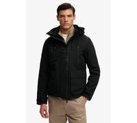 Outdoorjacke SUPERDRY "HOOD ULTIMATE EMB WINBREAKER", Herren, Gr. S, schwarz, Web, Obermaterial: 100% Polyester, unifarben, regular fit normal, mit Klettverschluss, Jacken Outdoorjacke, Kunstfaser, re