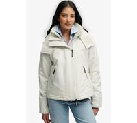 Outdoorjacke SUPERDRY "HOODED ARCTIC WINDCHEATER", Damen, Gr. S, beige (rainy day grau), Web, Obermaterial: 100% Polyester, unifarben, regular fit normal, Jacken Outdoorjacke, Kunstfaser, regular fit