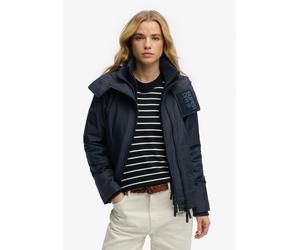 Outdoorjacke SUPERDRY "HOODED ARCTIC WINDCHEATER", Damen, Gr. XS, blau (schwarzest navy), Web, Obermaterial: 100% Polyester, unifarben, regular fit normal, Jacken Outdoorjacke, Kunstfaser, regular fit