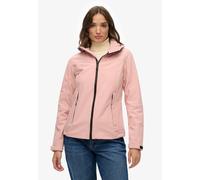 Outdoorjacke SUPERDRY "HOODED CLASSIC TREKKER JACKET", Damen, Gr. S, rosa (vintage blush pink), Web, Obermaterial: 90% Polyester, 10% Elasthan, unifarben, slim fit normal, mit verstellbarem Klettversc