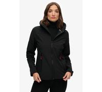 Outdoorjacke SUPERDRY "HOODED CLASSIC TREKKER JACKET", Damen, Gr. XS, schwarz, Web, Obermaterial: 90% Polyester, 10% Elasthan, unifarben, slim fit normal, mit verstellbarem Klettverschluss, Jacken Out